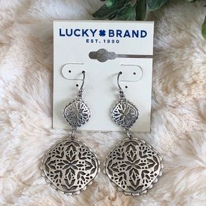 NWT LUCKY BRAND Silver Dollar Earrings